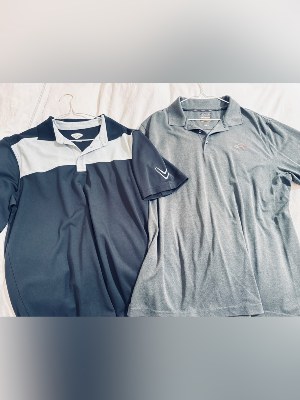 Callaway Light Gray and Black Men's Golf Polo and Gregg Norman polo L